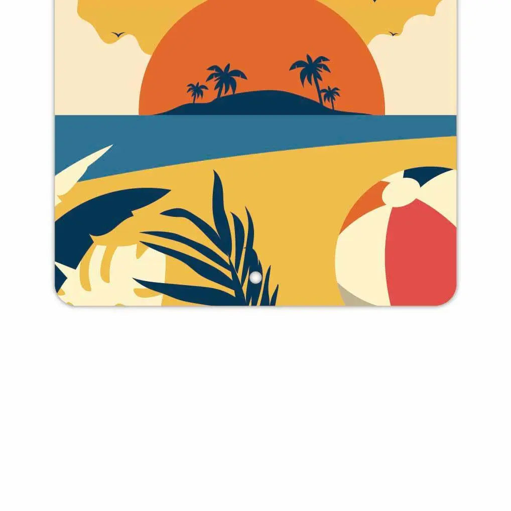 【Insegna rettangolare】Spiaggia al tramonto/Insegna originale americana (circa 20x30 cm)