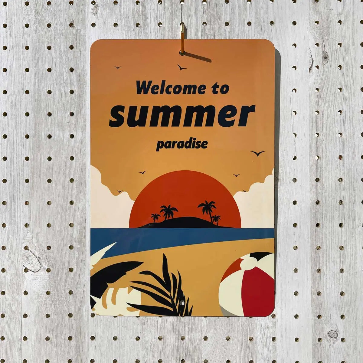 【Insegna rettangolare】Spiaggia al tramonto/Insegna originale americana (circa 20x30 cm)