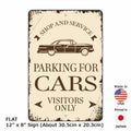 【長方形看板】クラシックパーキングサイン・車/アメリカ製オリジナル看板(約20x30cm)