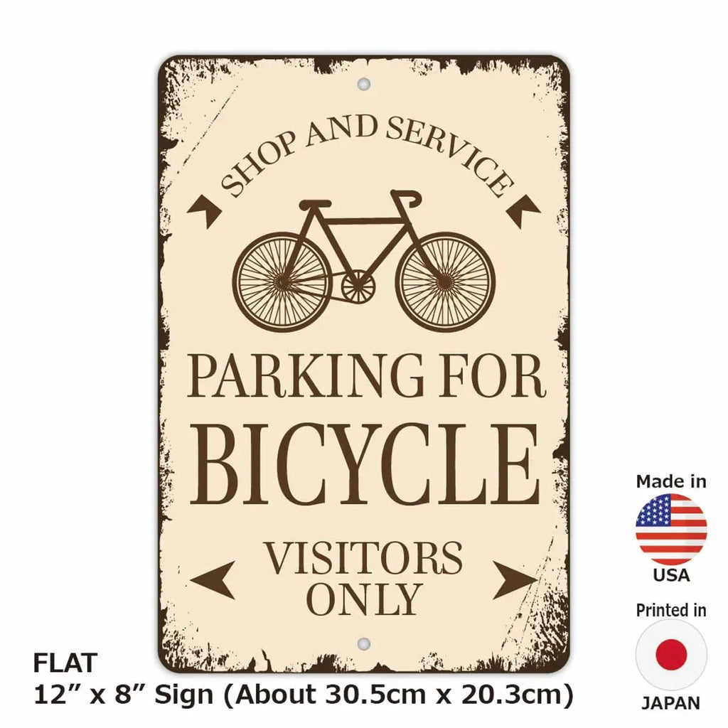 [Cartello rettangolare] Classica insegna parcheggio bici/Cartello originale americano (circa 20x30 cm)