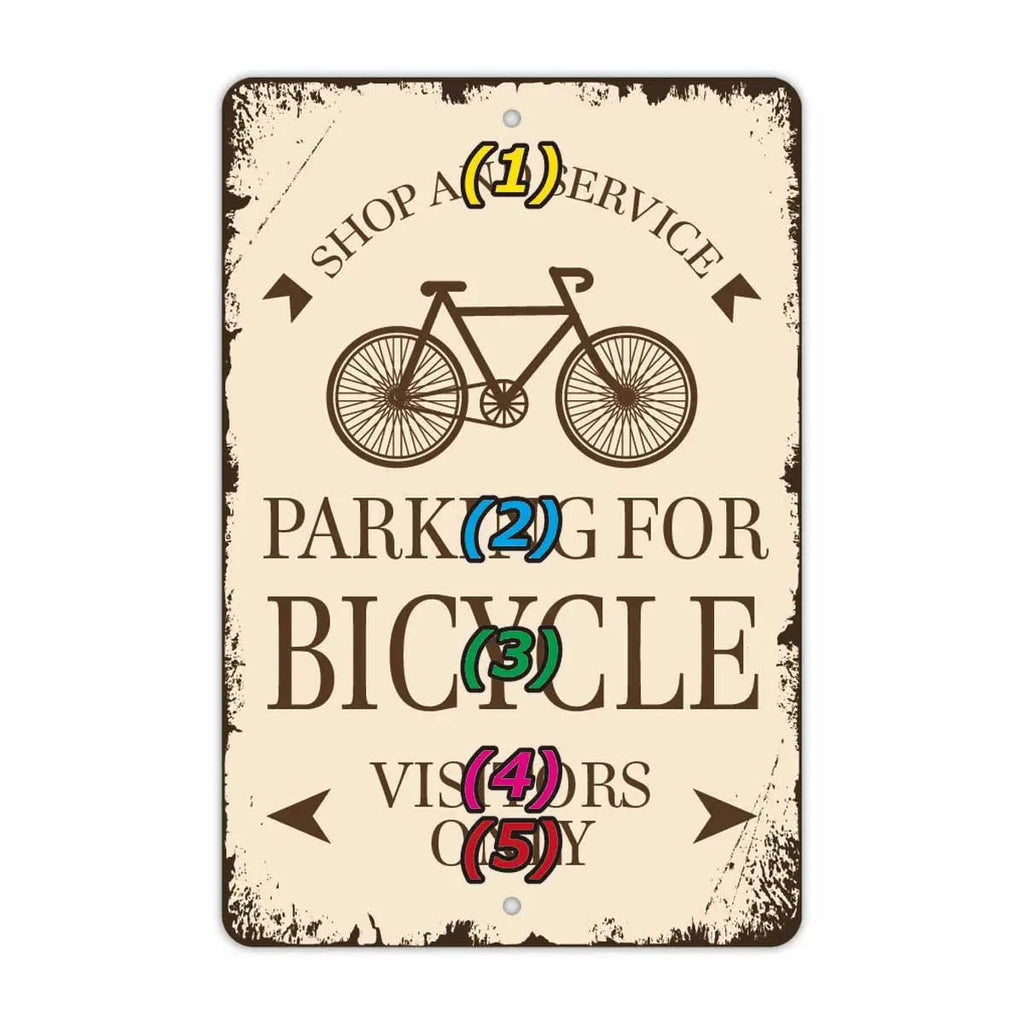 [Cartello rettangolare] Classica insegna parcheggio bici/Cartello originale americano (circa 20x30 cm)