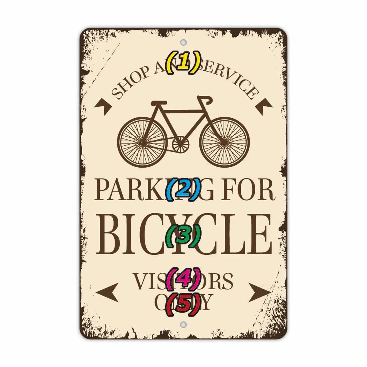 [Cartello rettangolare] Classica insegna parcheggio bici/Cartello originale americano (circa 20x30 cm)