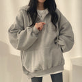 Felpa con cappuccio autunnale/invernale da donna, pullover, top, con cappuccio, casual, oversize, molto popolare su Instagram.