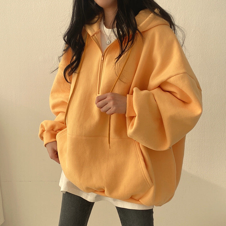 Felpa con cappuccio autunnale/invernale da donna, pullover, top, con cappuccio, casual, oversize, molto popolare su Instagram.