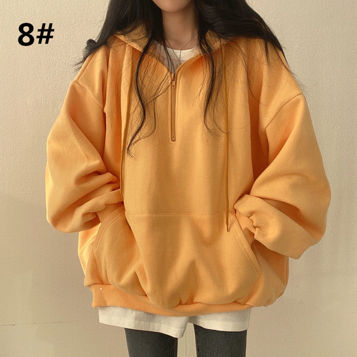 Felpa con cappuccio autunnale/invernale da donna, pullover, top, con cappuccio, casual, oversize, molto popolare su Instagram.