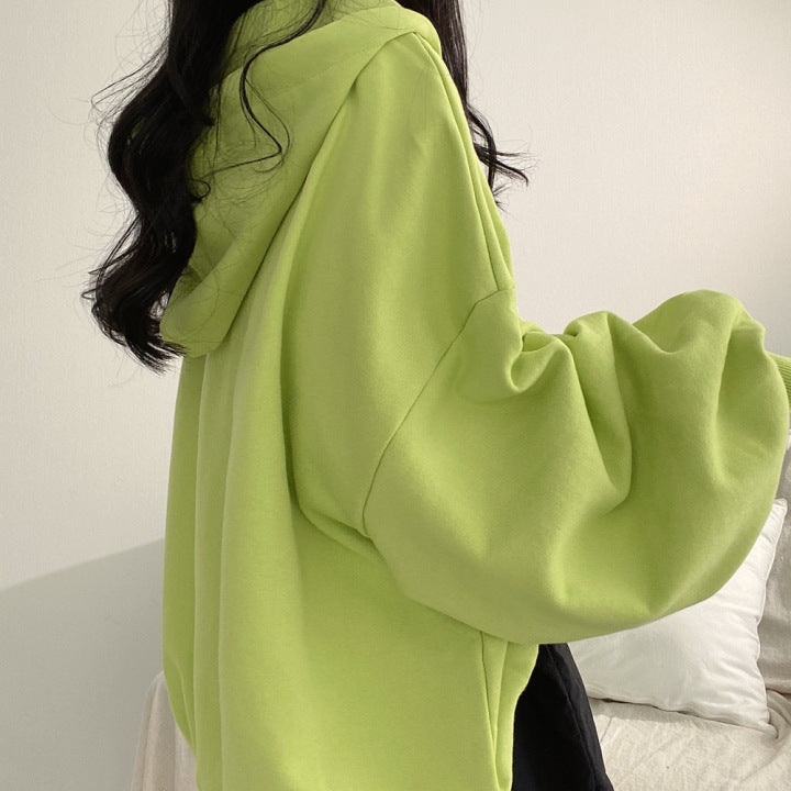 Felpa da donna con cappuccio autunno/inverno, maglione pullover, top casual oversize con logo a lettere.