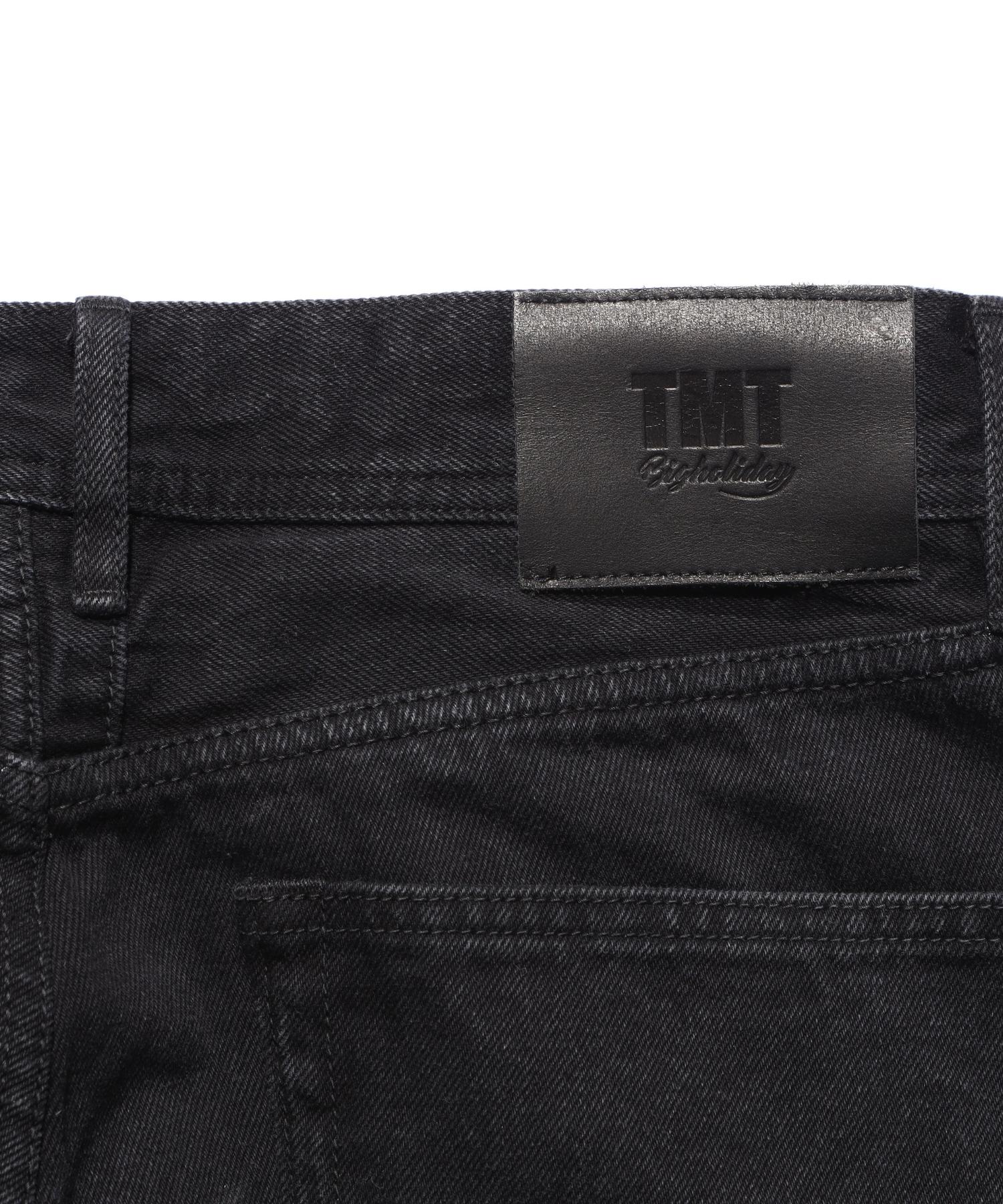 JEANS DRITTI 5 TASCHE IN DENIM NERO MORBIDO 12 once