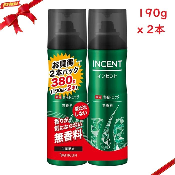 INCENT Tonico per la crescita dei capelli medicato Inodore 190 g x 2 confezioni