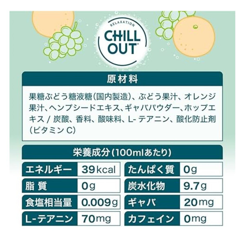 チルアウト リラクゼーション ドリンク 250ml x 12本 缶