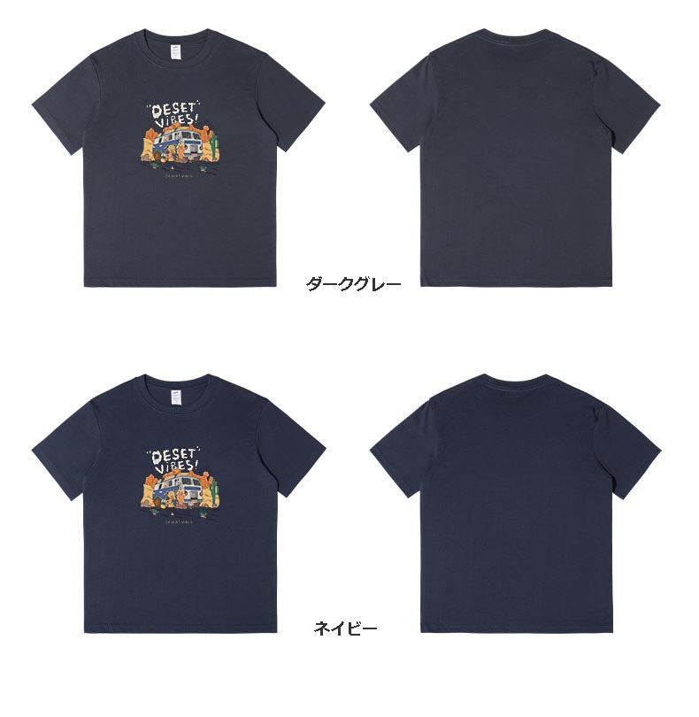 メンズ 230g綿100％ ゆったり半袖Tシャツ プリント ストリート系 トップス 春夏 カットソー★全10色