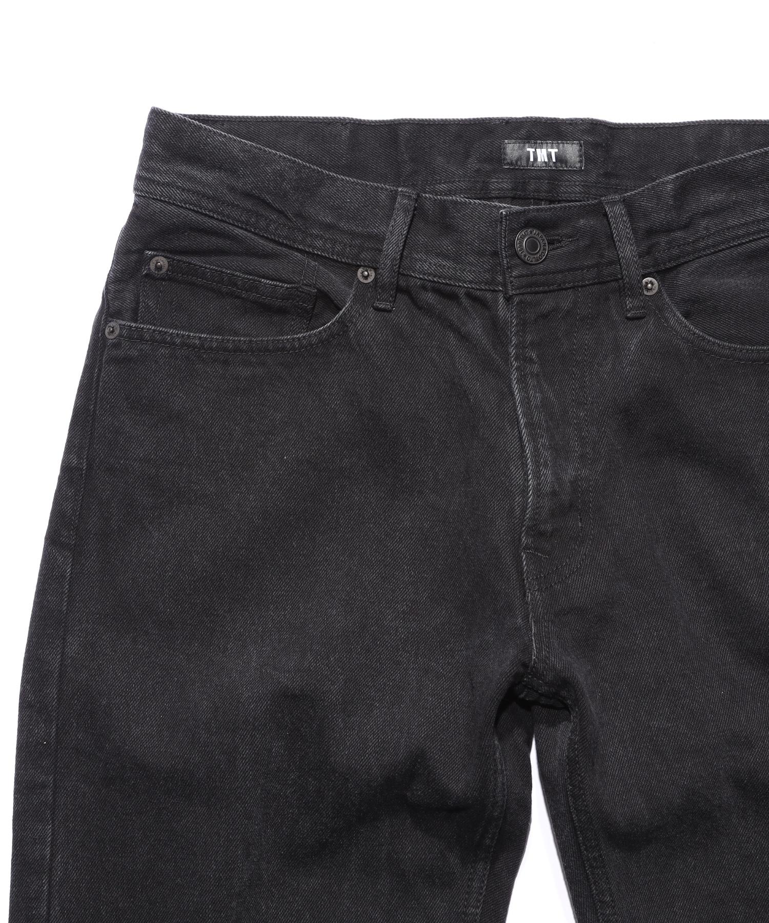 JEANS DRITTI 5 TASCHE IN DENIM NERO MORBIDO 12 once