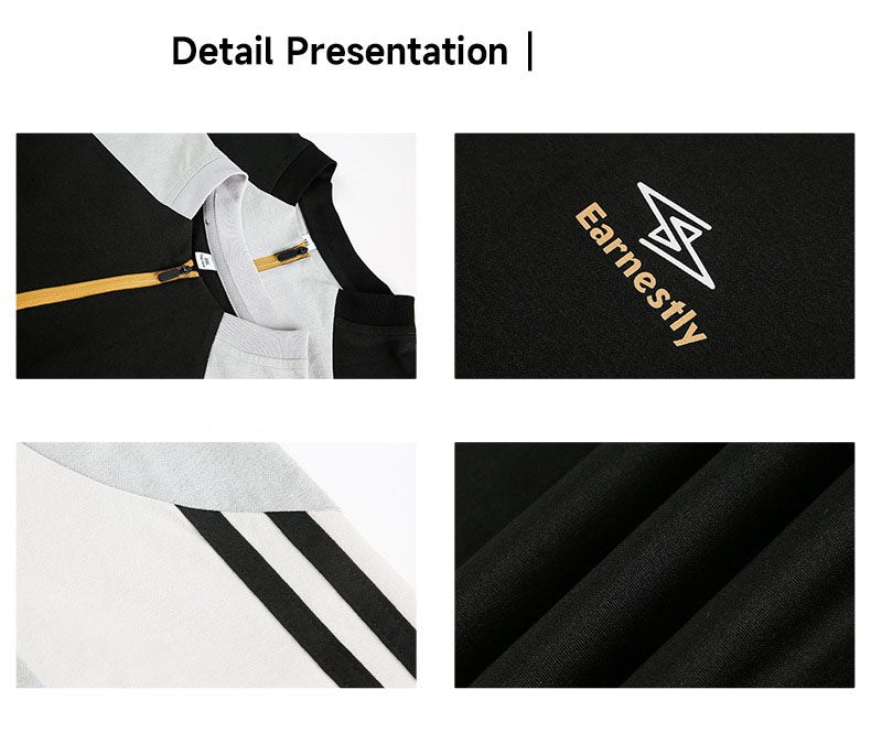 T-shirt sportiva da uomo autunno novità manica lunga con blocchi di colore mezza zip traspirante anti-UV con stampa★2 colori -10% di sconto, restano 5 giorni!