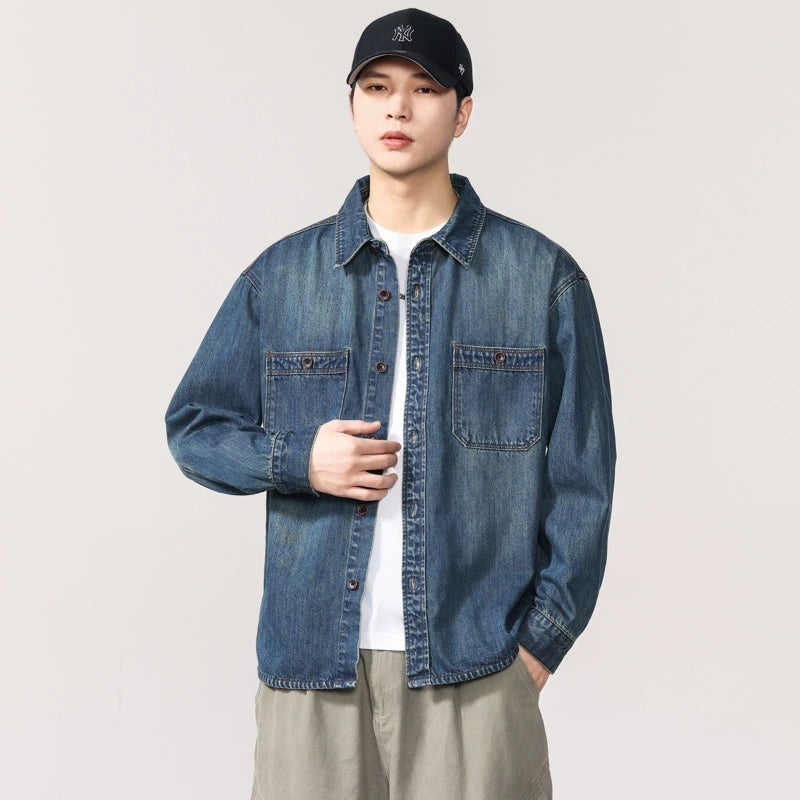 Camicia di jeans unisex da uomo, stile streetwear, capospalla, primavera autunno, nuova collezione 2025★ Sconto 10% ancora per 5 giorni!