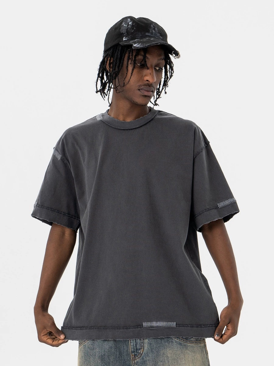 メンズ ビンテージ風 半袖 Tシャツ 男女兼用 ストリート系 トップス 春秋 2025新作★