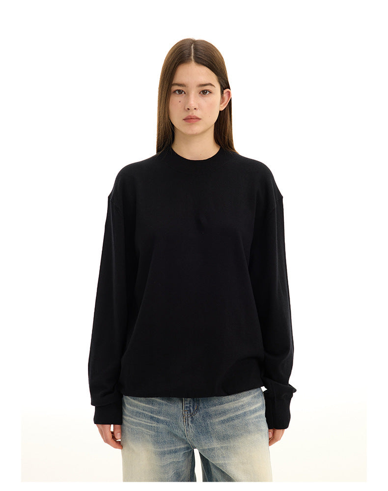 Maglione unisex in maglia a collo alto con mezza zip e texture a rete, nuova collezione autunno/inverno, disponibile in 3 colori