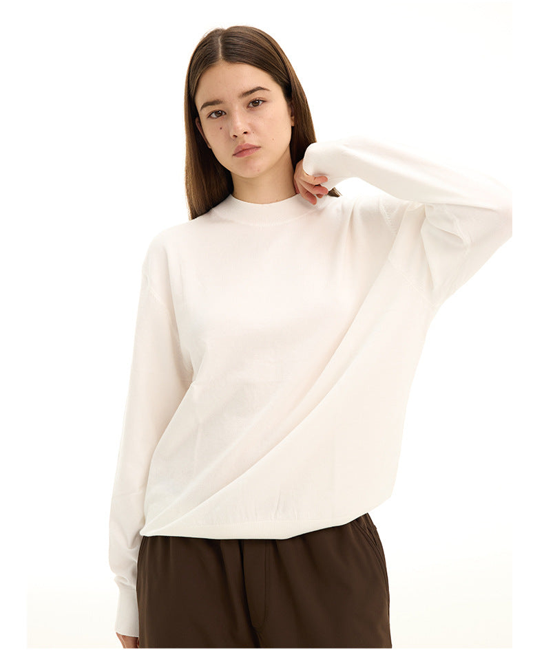 Maglione unisex in maglia a collo alto con mezza zip e texture a rete, nuova collezione autunno/inverno, disponibile in 3 colori