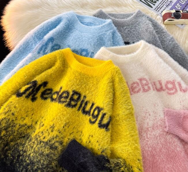 Maglione girocollo da uomo per autunno/inverno, stile retrò
