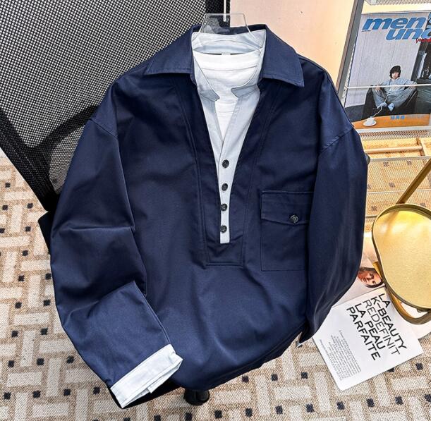 Top autunno/inverno da uomo, camicia casual, capo spalla stratificato. Sconto del 12% ancora per 3 giorni!