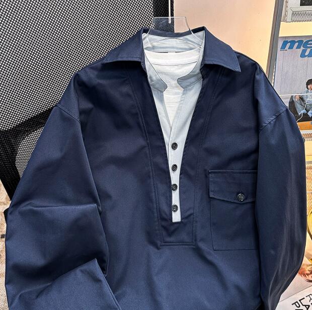 Top autunno/inverno da uomo, camicia casual, capo spalla stratificato. Sconto del 12% ancora per 3 giorni!