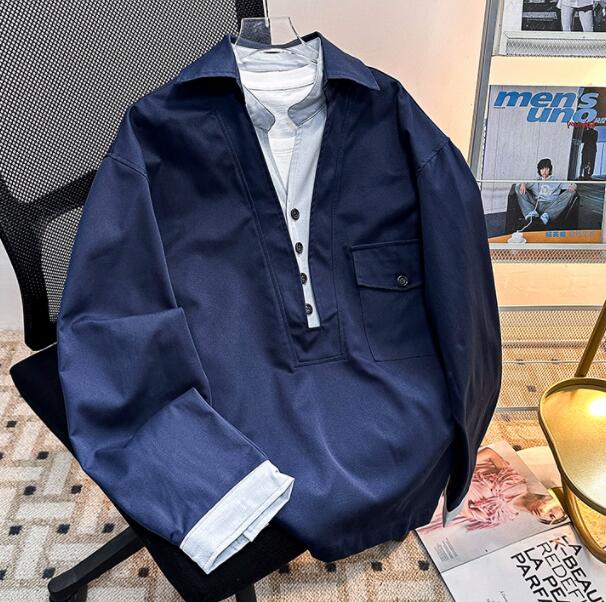 Top autunno/inverno da uomo, camicia casual, capo spalla stratificato. Sconto del 12% ancora per 3 giorni!
