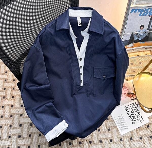 Top autunno/inverno da uomo, camicia casual, capo spalla stratificato. Sconto del 12% ancora per 3 giorni!