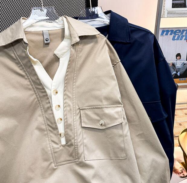 Top autunno/inverno da uomo, camicia casual, capo spalla stratificato. Sconto del 12% ancora per 3 giorni!