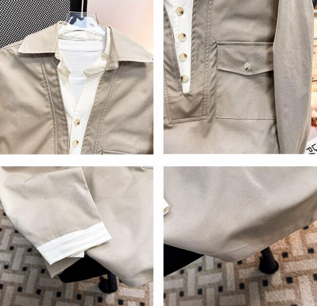 Top autunno/inverno da uomo, camicia casual, capo spalla stratificato. Sconto del 12% ancora per 3 giorni!