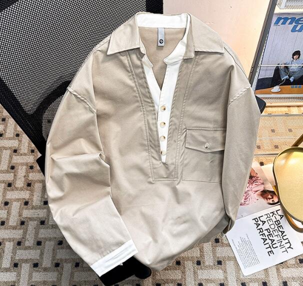 Top autunno/inverno da uomo, camicia casual, capo spalla stratificato. Sconto del 12% ancora per 3 giorni!