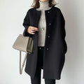 Cappotto nuovo autunno-inverno da donna, cappotto di media lunghezza, capospalla, copre i fianchi, nasconde i difetti, casual