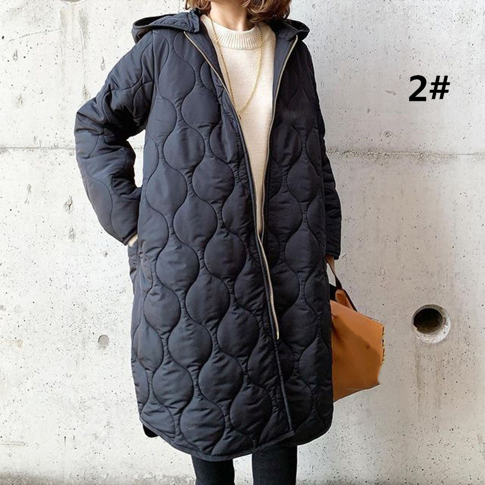 コート 秋冬新作 レディース 中綿コート アウター ロングコート キルティング 帽子付き 防寒服  3