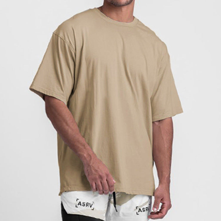 メンズ オーバーサイズ ドライTシャツ 美式カジュアル・落ち感シルエット・速乾通気・半袖インナー★全5色