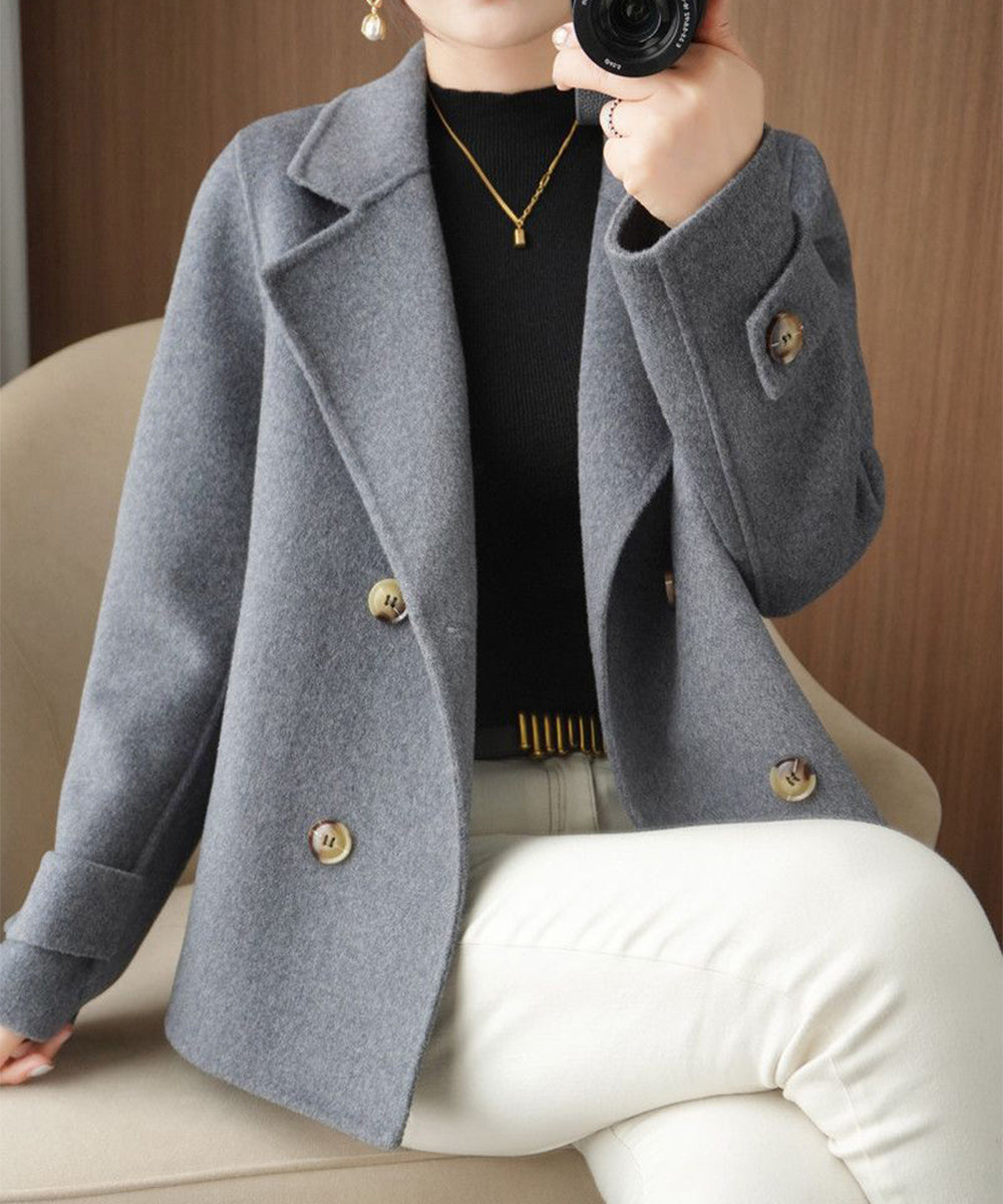 ウールタッチダブルブレストショートコート