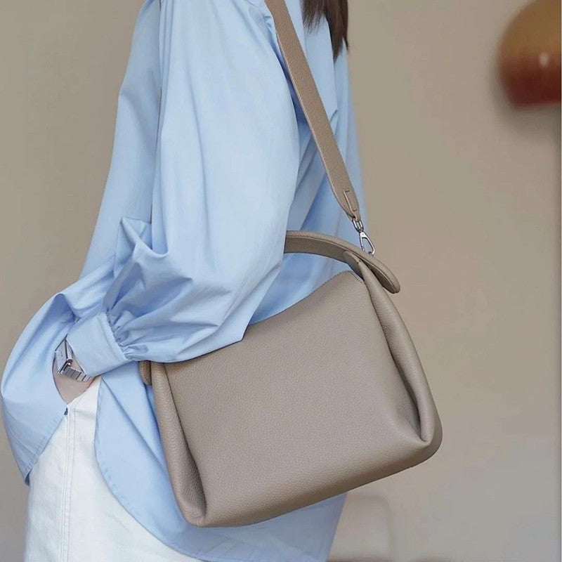 Novità 2026 Borsa a tracolla in vera pelle, borsa a mano, borsa 2WAY, da portare a spalla o a tracolla, da donna, elegante.