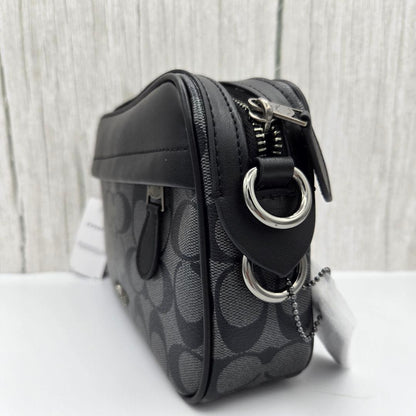 メンズ COACH ショルダーバッグ シグネチャー クロスボディ ブラック