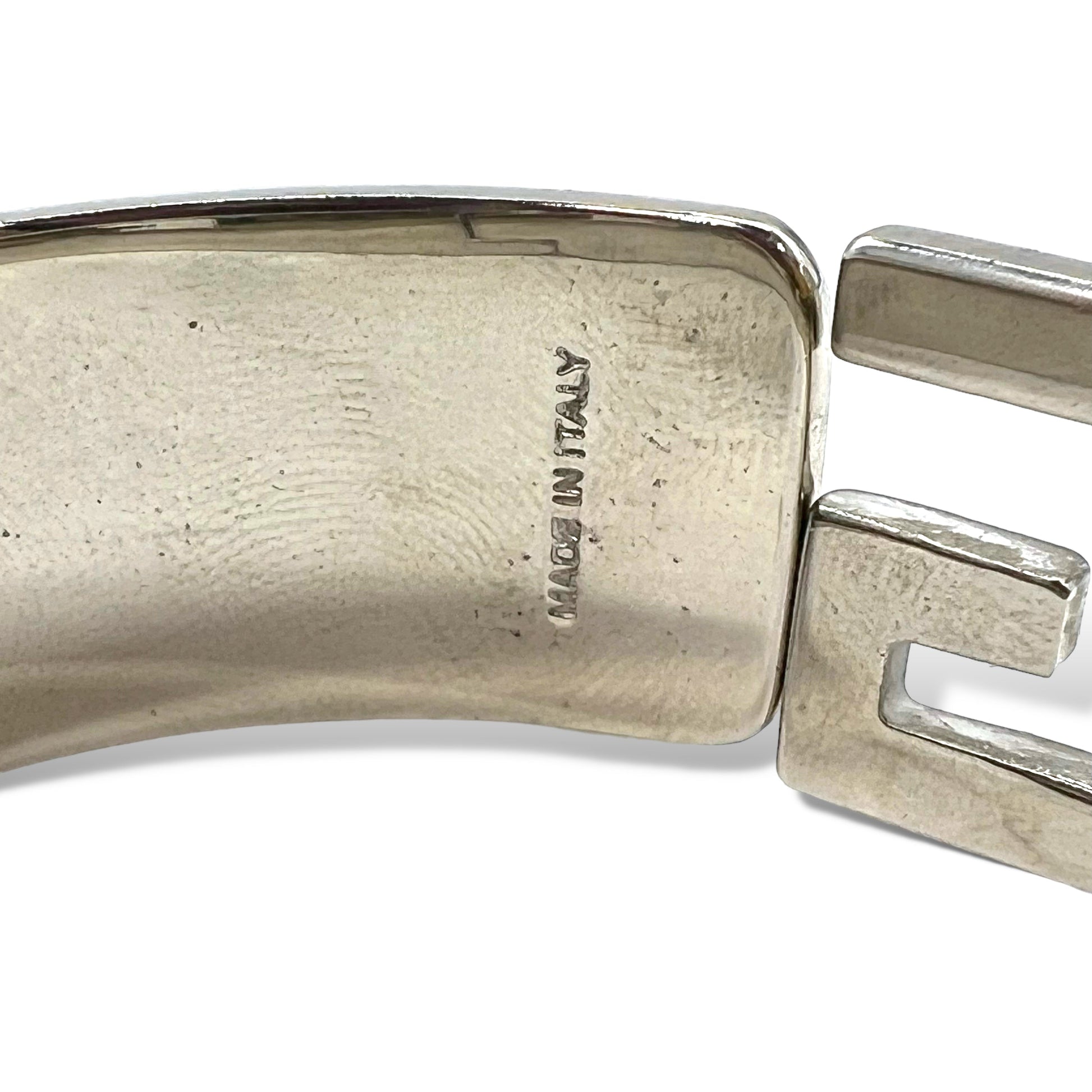 GUCCI G Icon logo motivo bracciale bangle argento Made in Italy