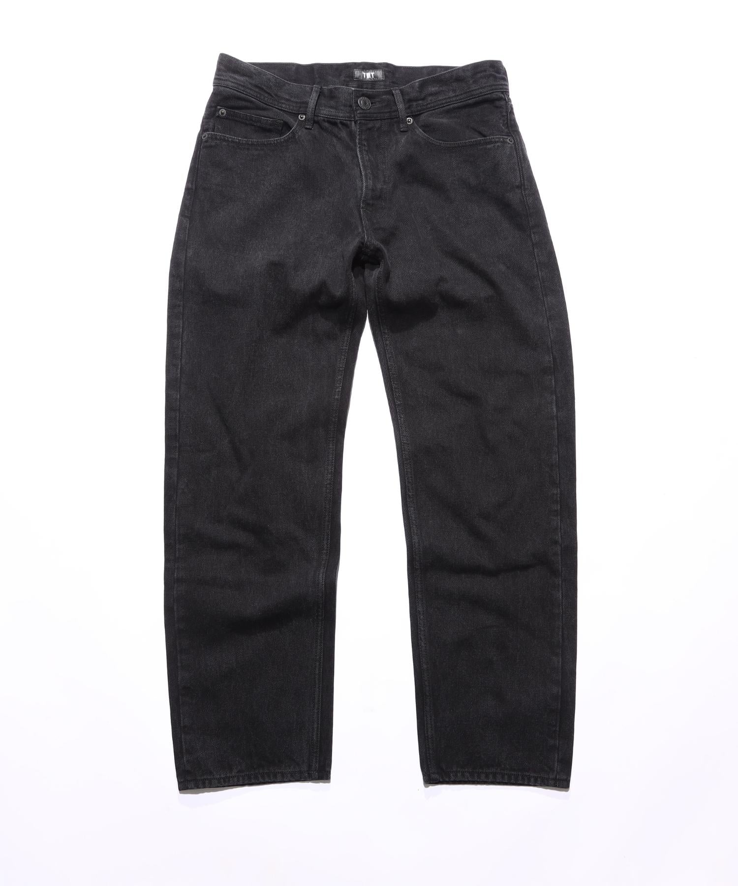 JEANS DRITTI 5 TASCHE IN DENIM NERO MORBIDO 12 once