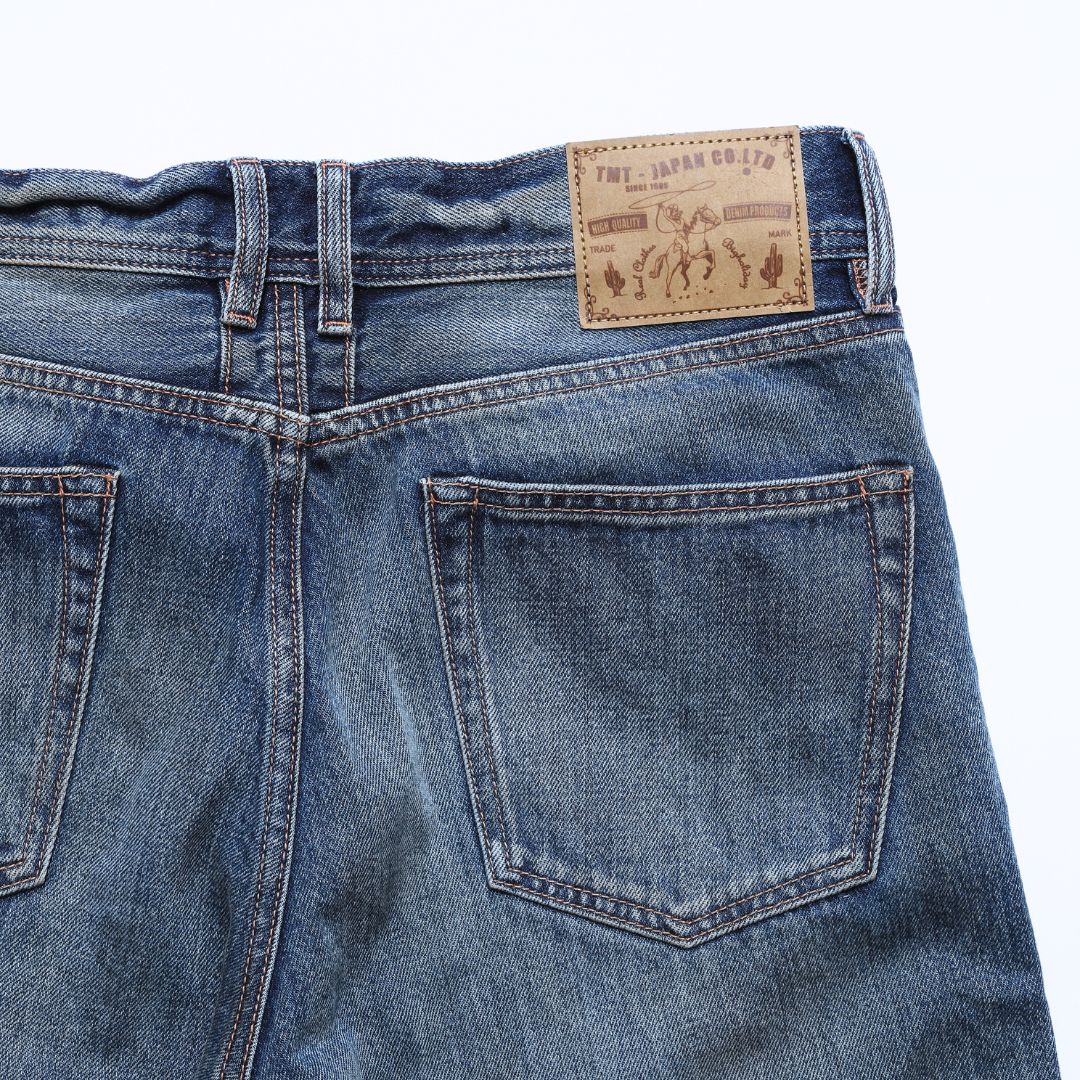 JEANS 5 TASCHE DRITTI IN DENIM MORBIDO 12 once/INDIGO CHIARO