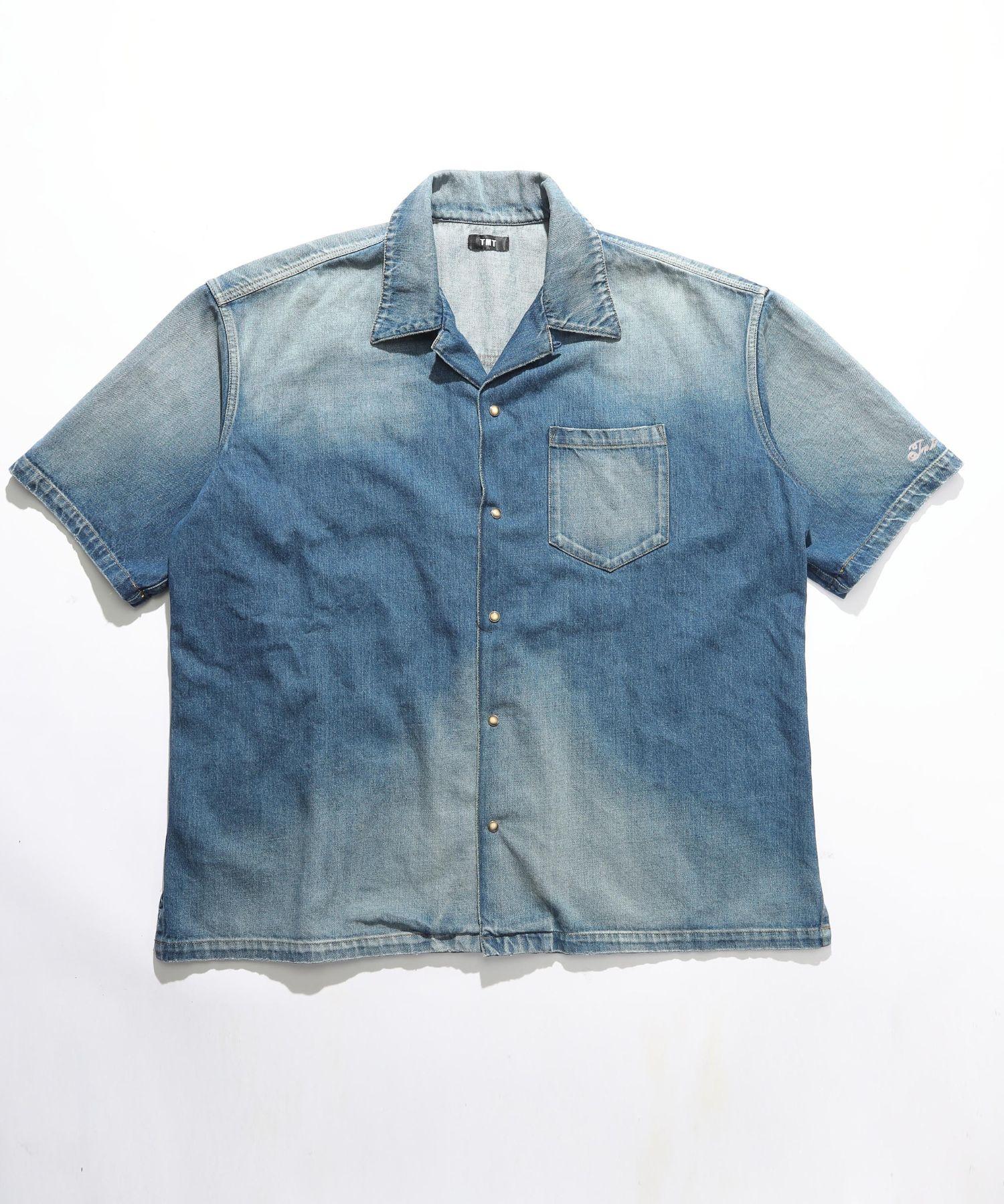 Camicia a maniche corte in denim 10oz (oversize)