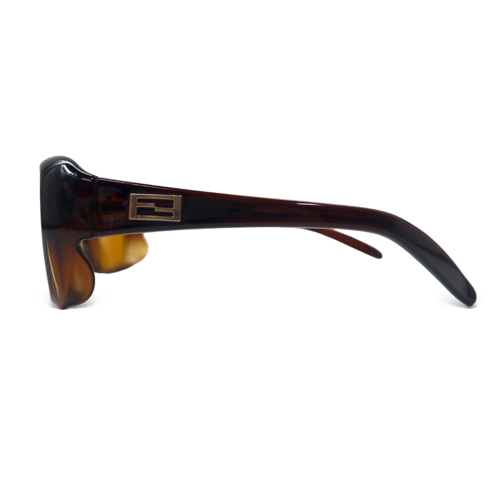 FENDI Occhiali da sole rettangolari marroni con logo FF, made in Italy, SL7672