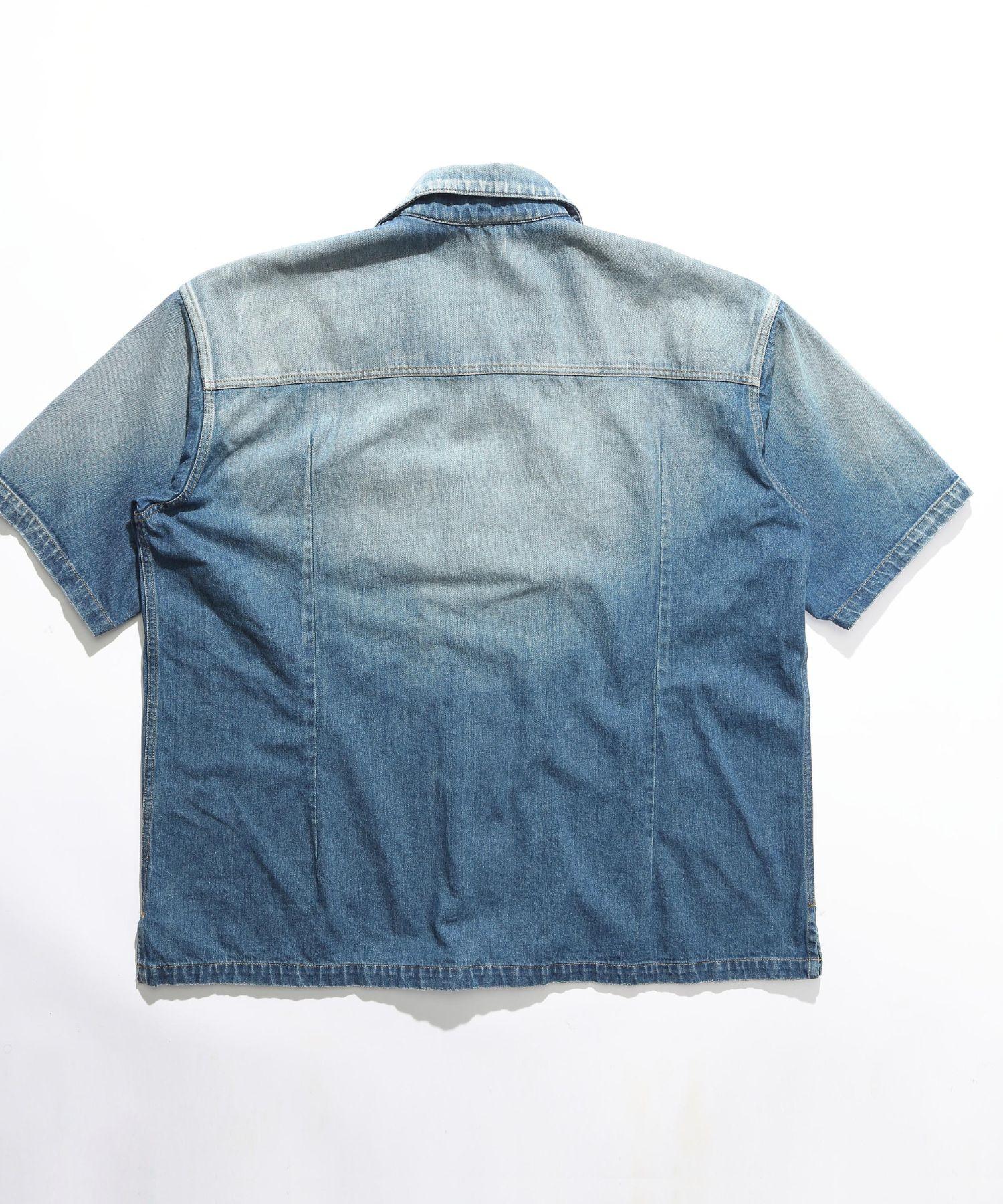 Camicia a maniche corte in denim 10oz (oversize)