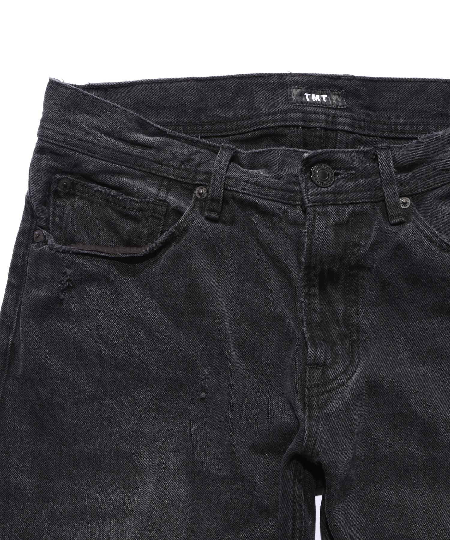 JEANS DRITTI 5 TASCHE IN DENIM NERO MORBIDO 12 once