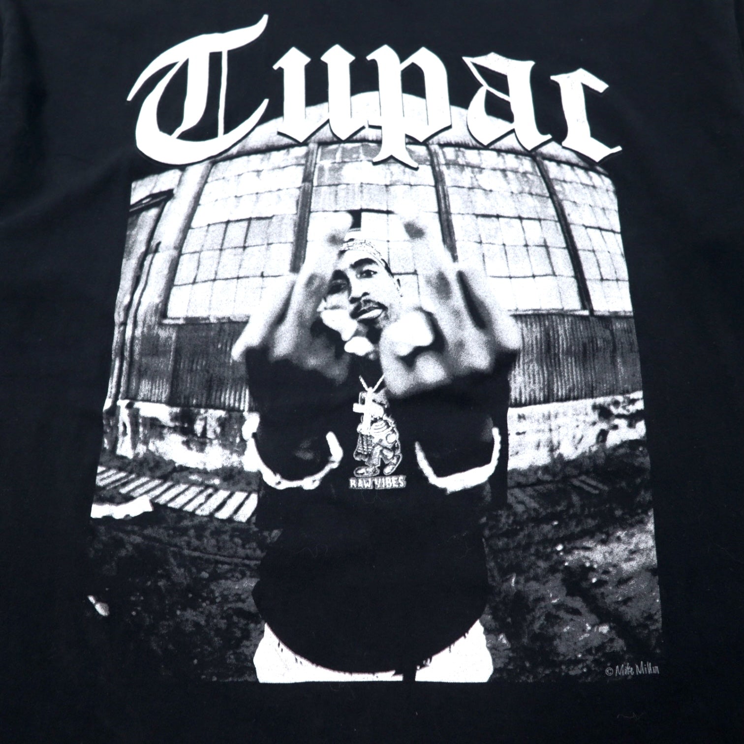 T-shirt 2PAC hip hop rap, XXL, nera, con stampa fotografica, cotone, taglia grande