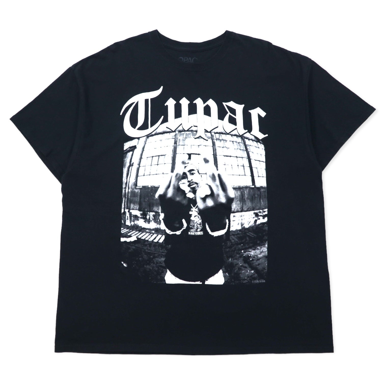 T-shirt 2PAC hip hop rap, XXL, nera, con stampa fotografica, cotone, taglia grande