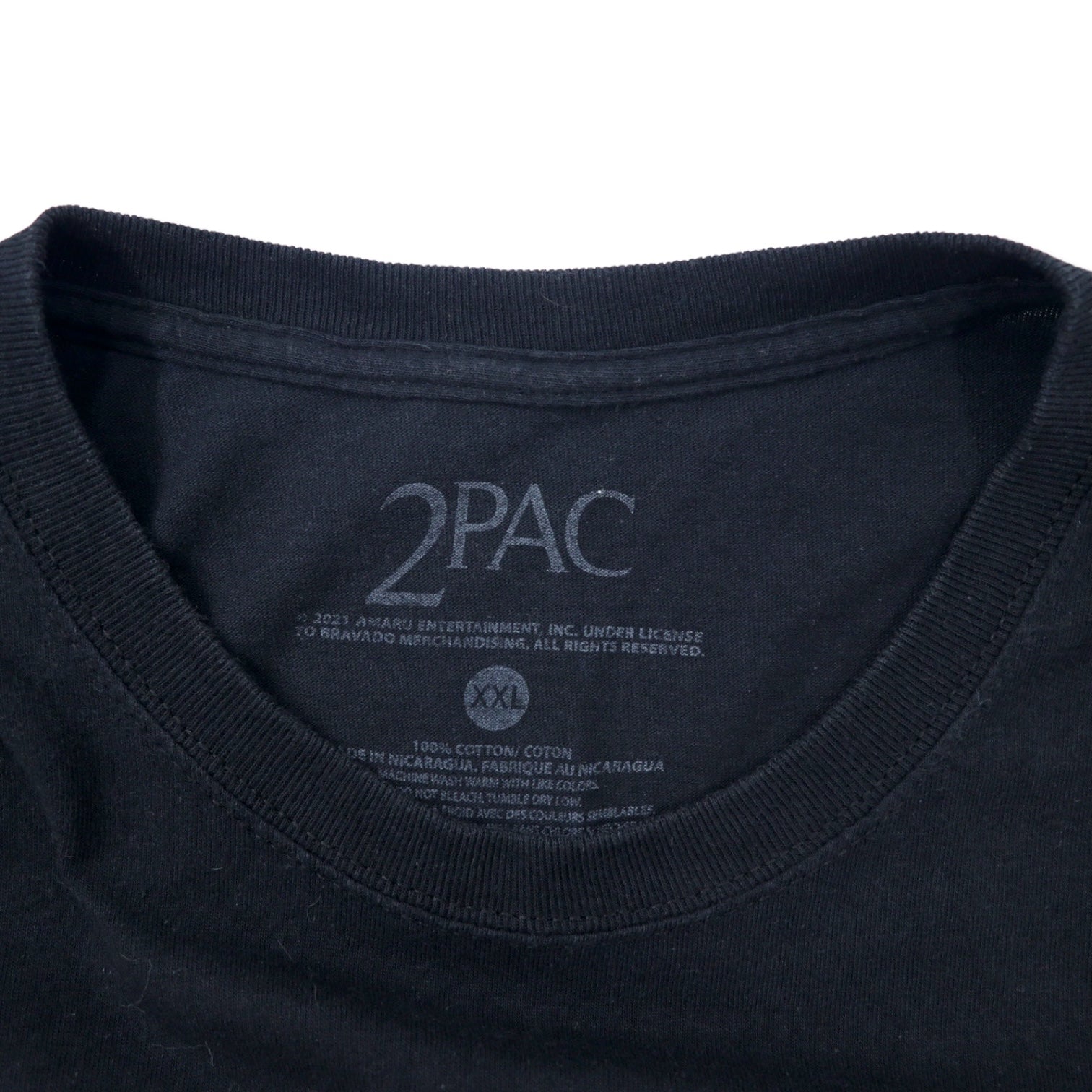 T-shirt 2PAC hip hop rap, XXL, nera, con stampa fotografica, cotone, taglia grande