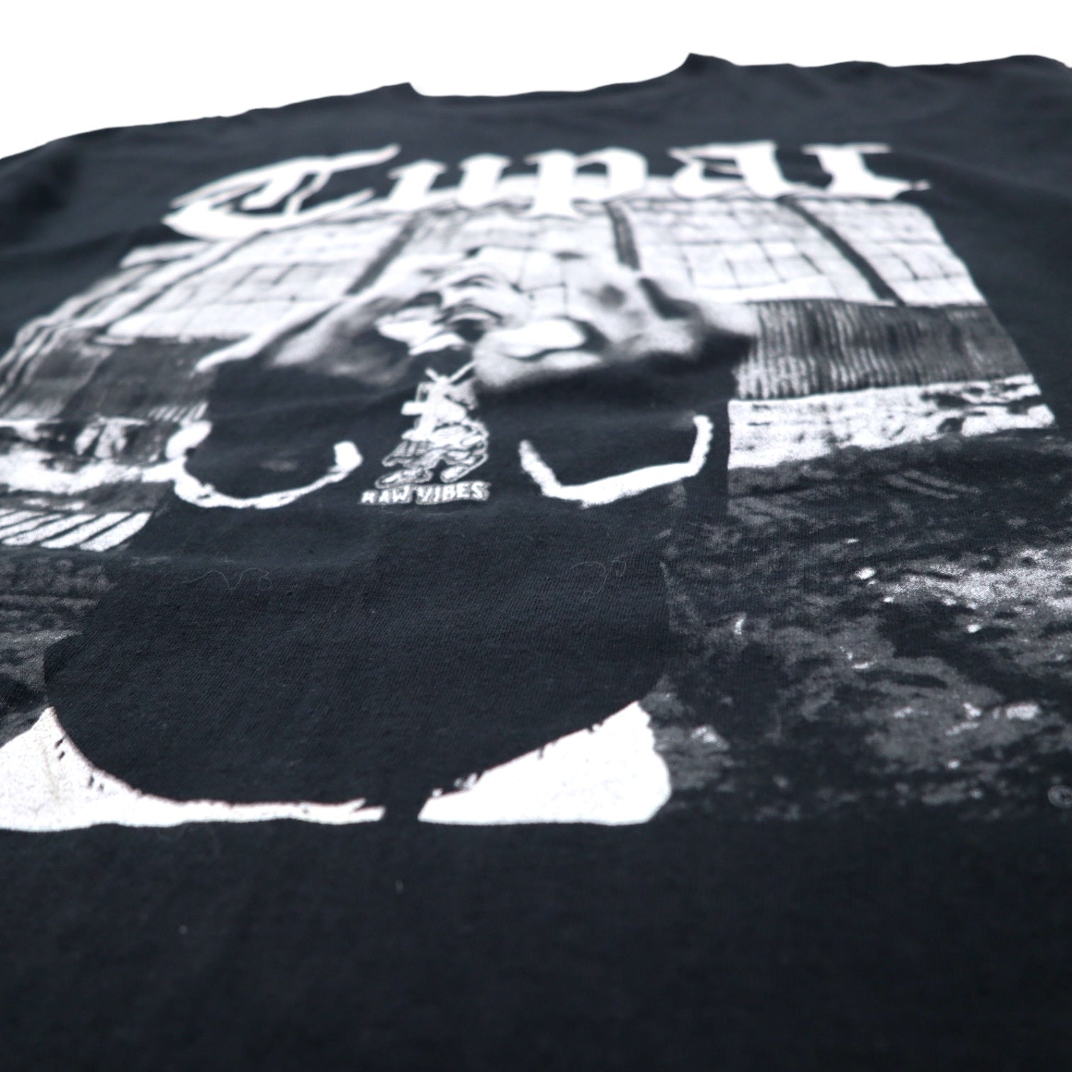 T-shirt 2PAC hip hop rap, XXL, nera, con stampa fotografica, cotone, taglia grande