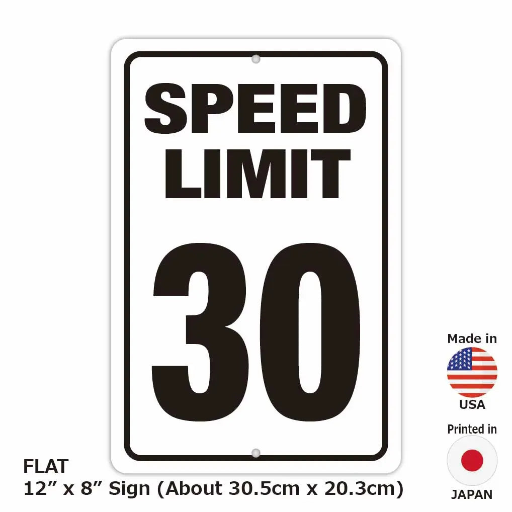 【Insegna rettangolare】Limite di velocità 30/Insegna originale americana (circa 20x30 cm)