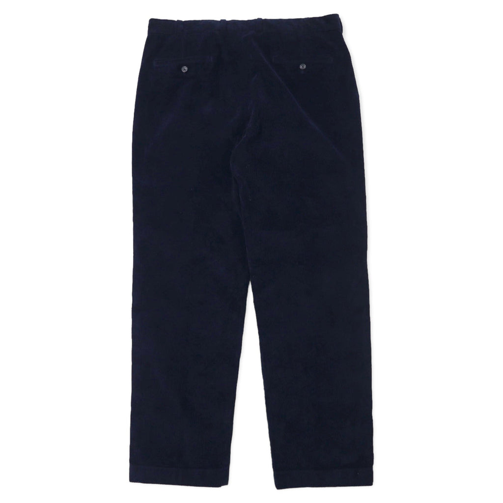 346 BROOKS BROTHERS Pantaloni affusolati in velluto a coste taglio ampio 38 Blu navy Cotone Fabbricato in Sri Lanka