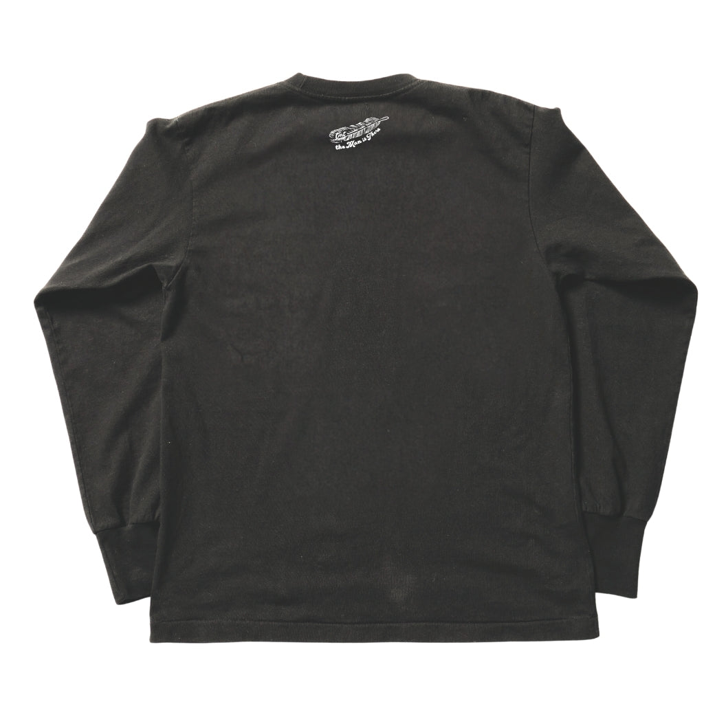 MAGLIA A MANICHE LUNGHE IN COTONE DRITTO (SANTO DOMINGO) / NERO