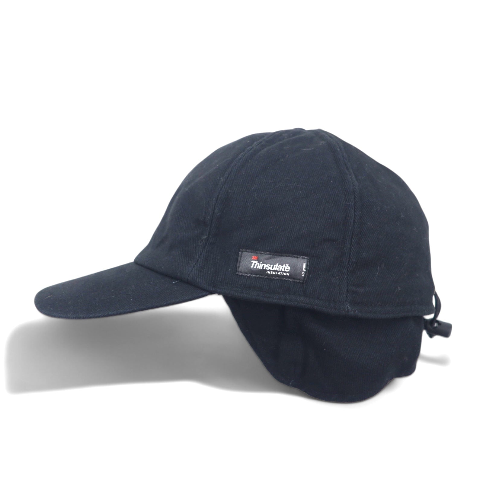 Berretto da baseball 3M Thinsulate INSULATION Teflon, taglia L, colore nero, in cotone con imbottitura e paraorecchie, patte laterali, fodera in pile e coulisse. Articolo mai usato.