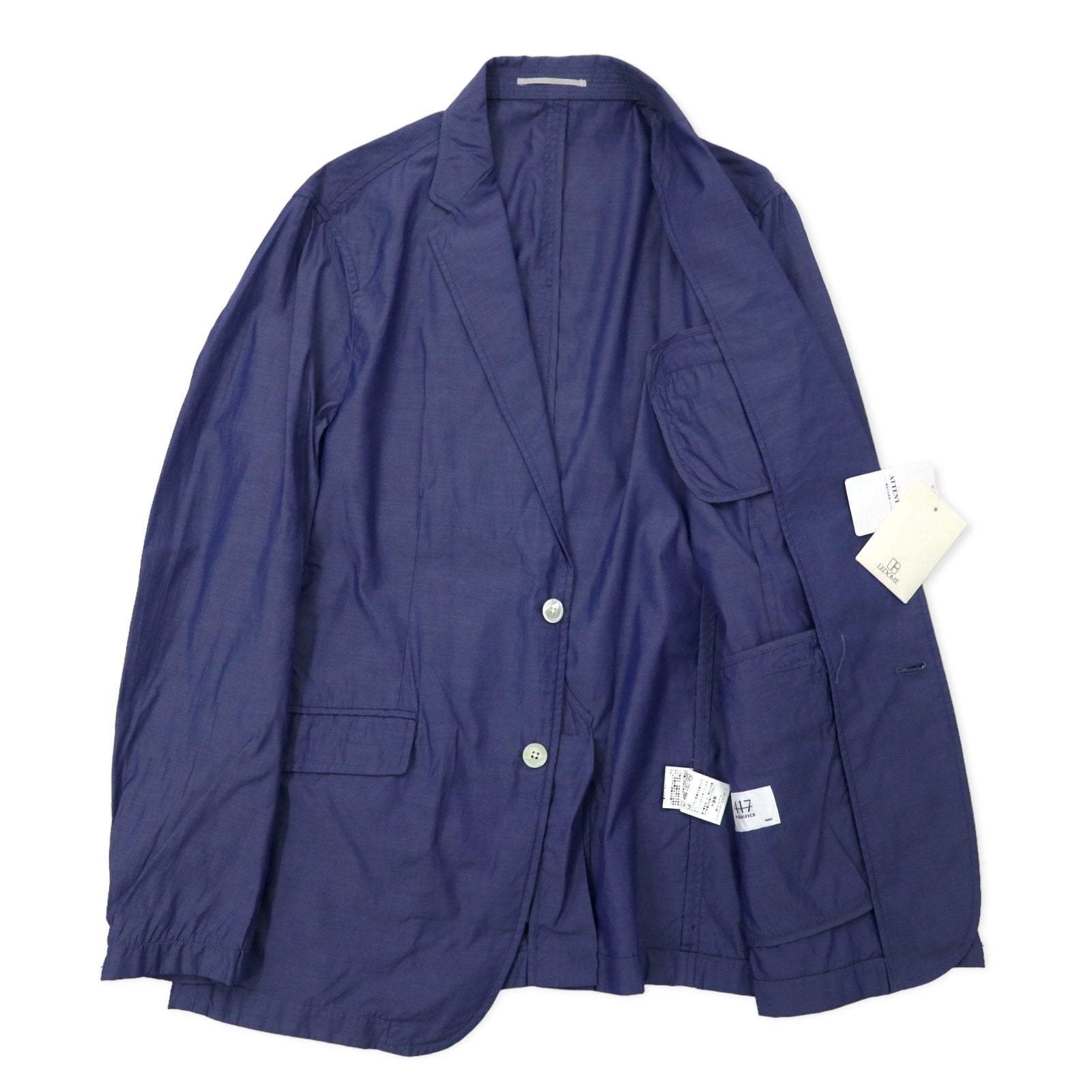 417 EDIFICE 2B Giacca sartoriale L Blu Cotone 15-010-312-3006 Nuovo